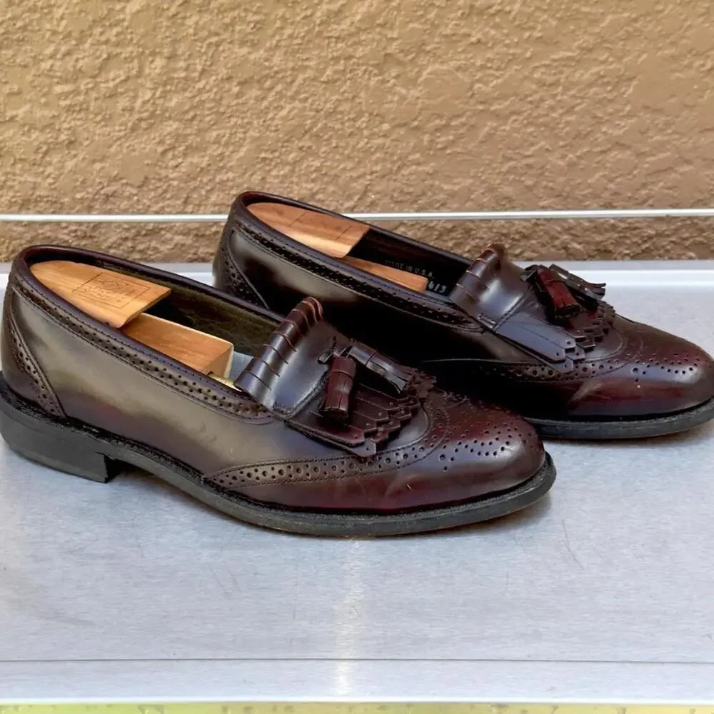 Dexter Burgundy Leather Loafers with Tassel - Size 9 1/2 M